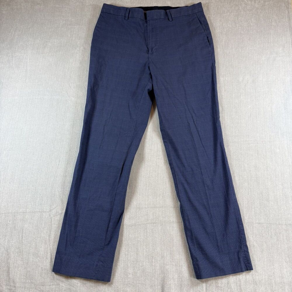 Banana Republic Slim-Fit Dress Pants Men’s Size 33/32 Blue Plaid